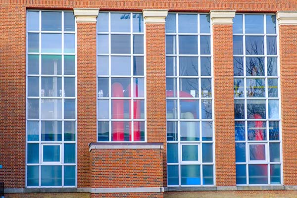 Large windows looking into the North chiller Plant