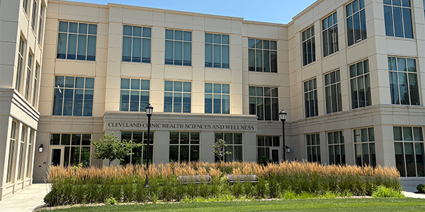A rendering of the Cleveland Clinic Health Sciences and Wellness facility