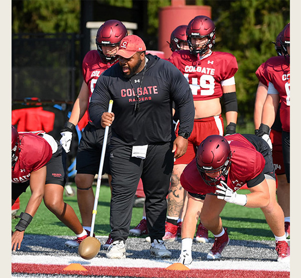 Nate Trawick became defensive line control coach for Colgate University last year. He said he still uses what he learned at Miami's academic boot camp for student-athletes (submitted photo).